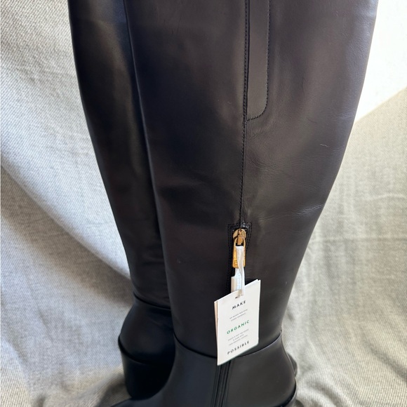 Tommy Hilfiger Black Heeled Knee High Boots Sleek Design, sz 7.5 Organic, rare - Picture 2 of 9